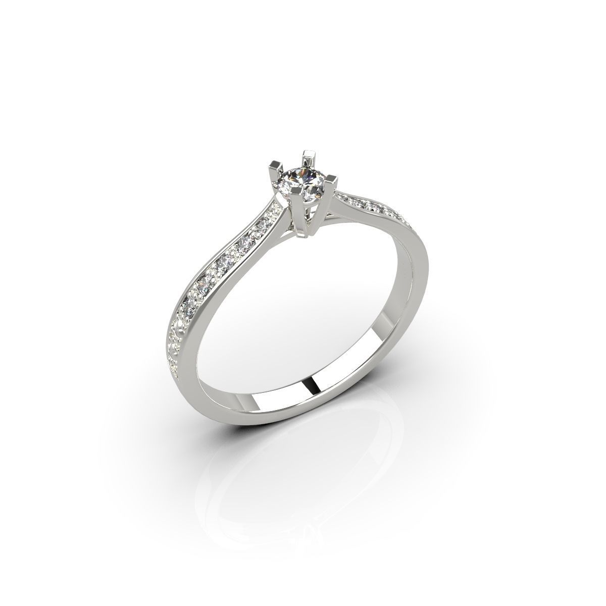Engagement ring 3D print model_1