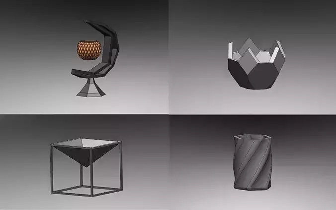 Planters lamp with metal base