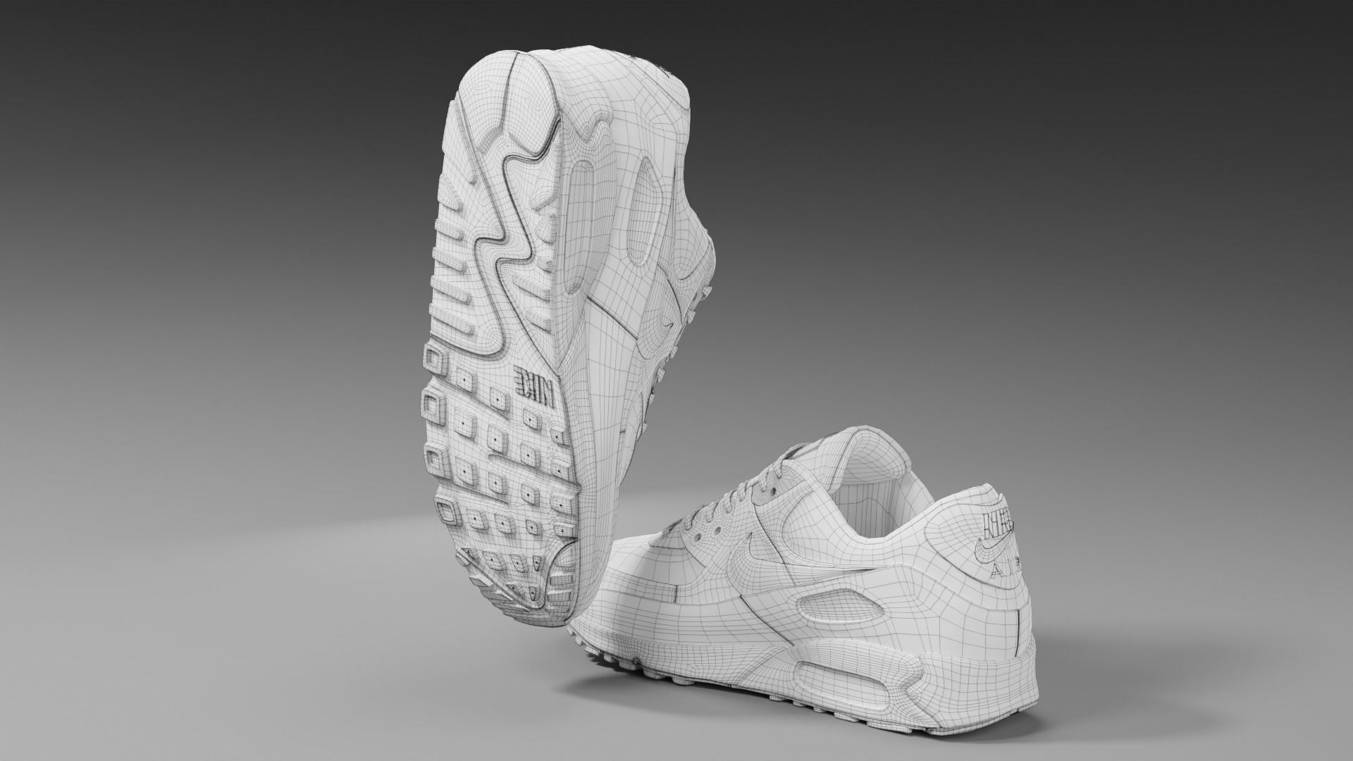 Airmax - Nike Shoes 01 Low-poly 3D model_16