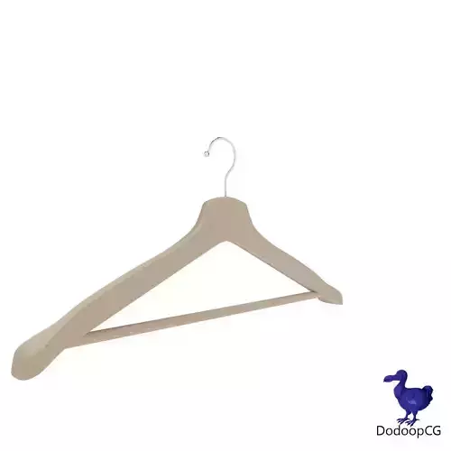 Wooden Hanger C - High Quality Clothing Accessory Low-poly 3D model
