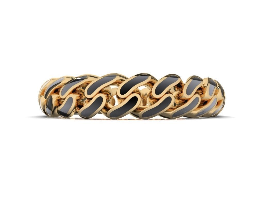 4 MM CUBAN LINK STACKABLE RING WITH ENAMEL PART 3D print model_2