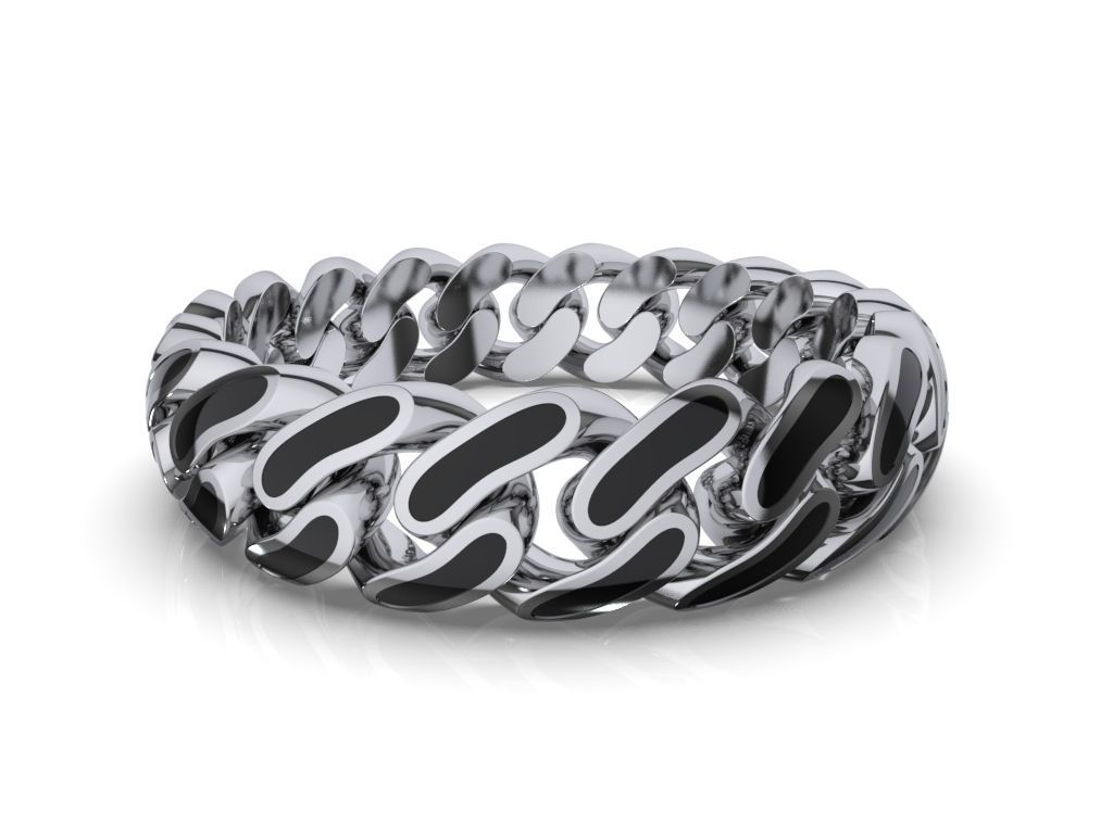 5 MM CUBAN LINK STACKABLE RING WITH ENAMEL PART 3D print model_3