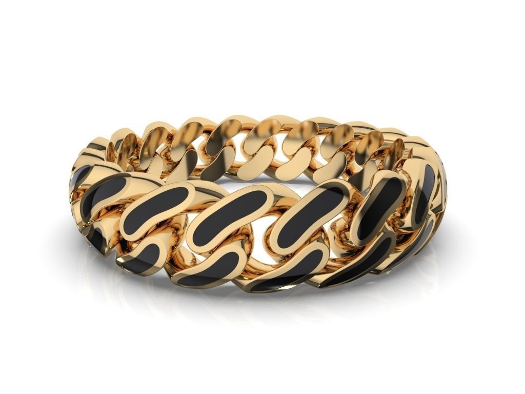 5 MM CUBAN LINK STACKABLE RING WITH ENAMEL PART 3D print model_1