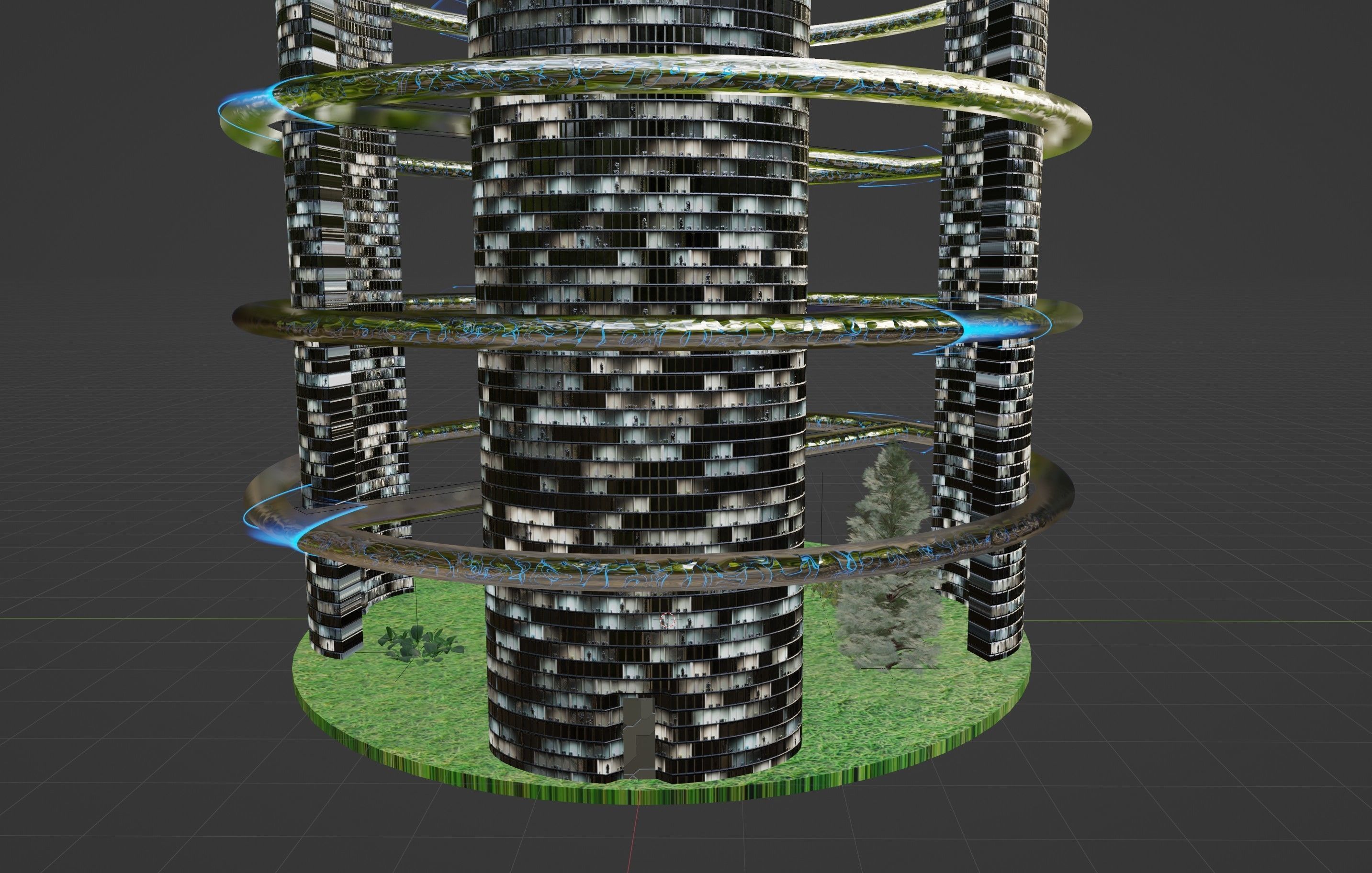 Skyscraper of the future on self-sustainment 3D model_4