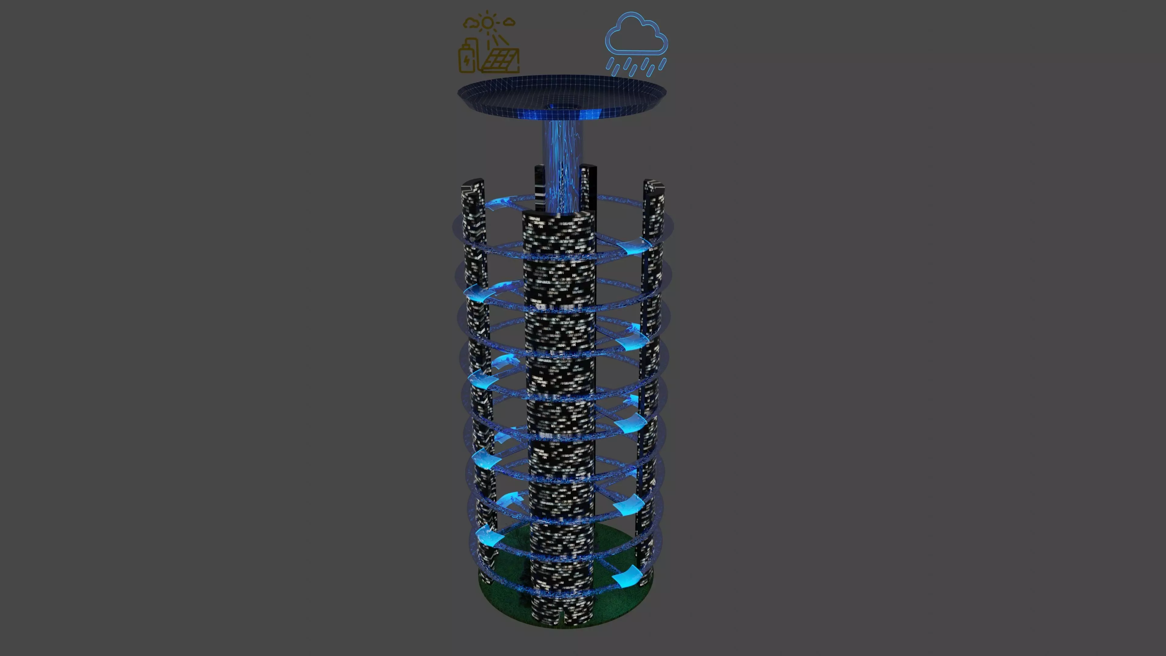 Skyscraper of the future on self-sustainment 3D model_0