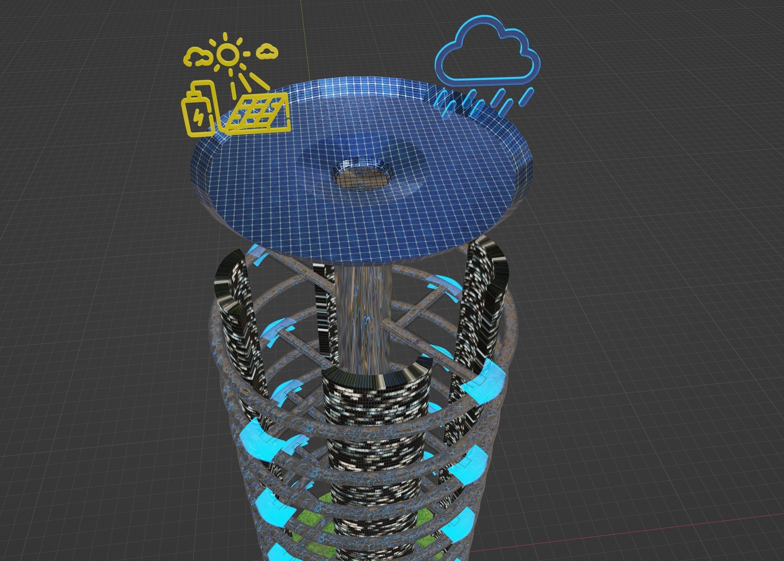 Skyscraper of the future on self-sustainment 3D model_5
