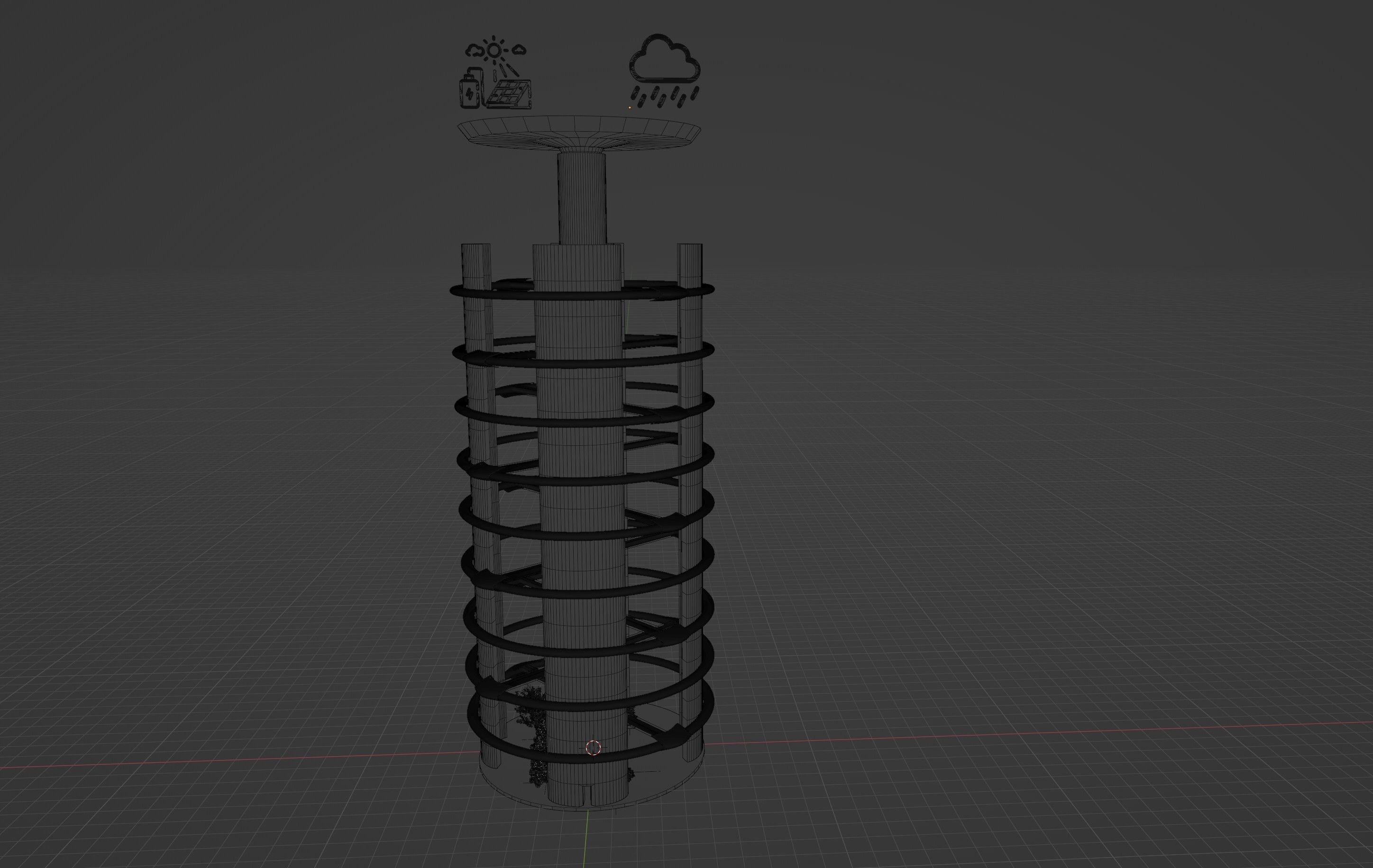 Skyscraper of the future on self-sustainment 3D model_3
