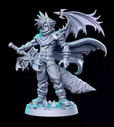 Cloud wing Final Fantasy 32mm Pre-supported 3D print model