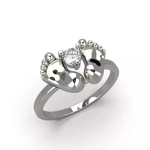 Ring with legs and gem