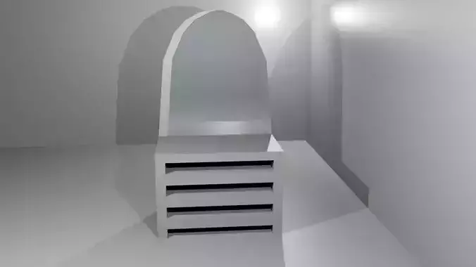 Mirror chair with light shining