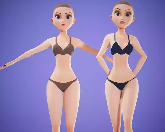 cartoon rigged  girl