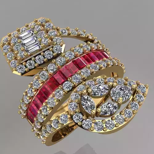 Engagement Diamond ring for ladies 3D Print Model