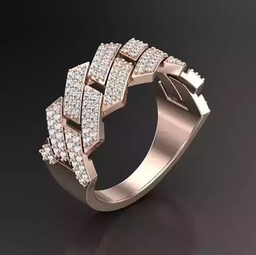 Solitaire Wedding Engagement Women Ring 3D printed ring 