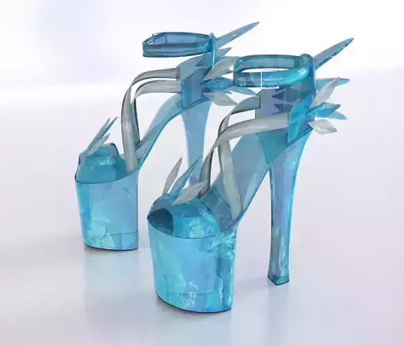 Frost Blue High Heels Shoes