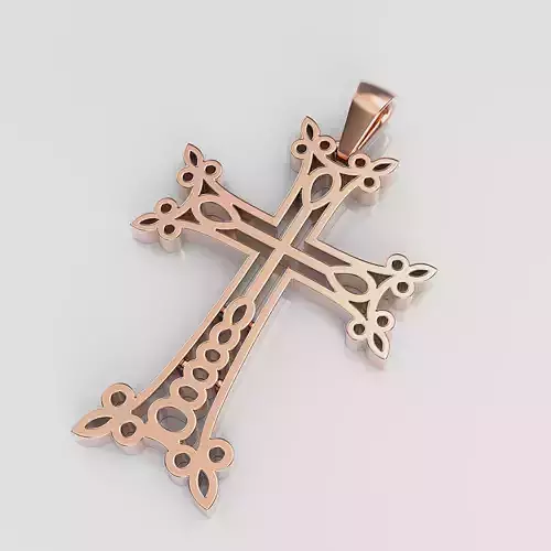 Cross gold pendant 3D print model
