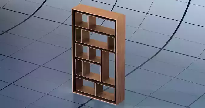 Bookshelf PBR bookcase 3D model