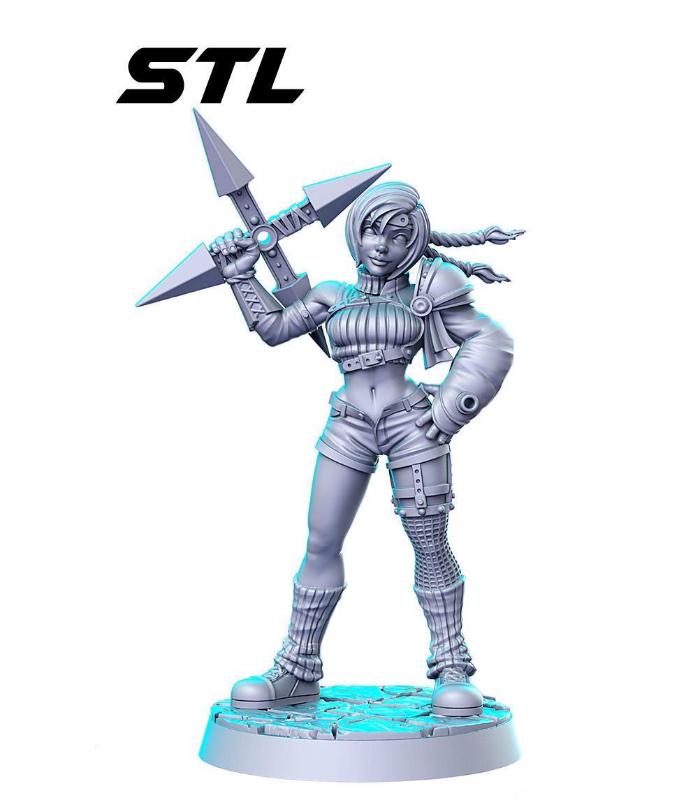 Yuffie Kisaragi Final Fantasy 32mm Pre-supported 3D print model_1