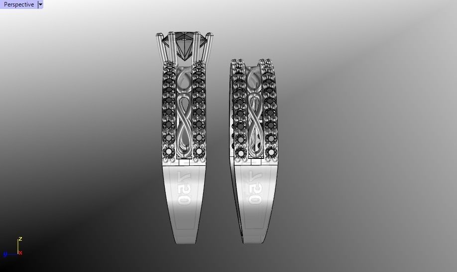 Infinity set ring 3D print model_23