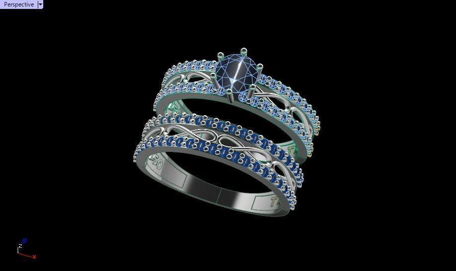 Infinity set ring 3D print model_41