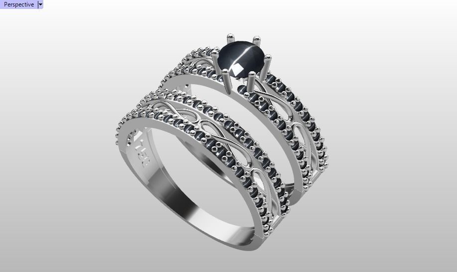 Infinity set ring 3D print model_26