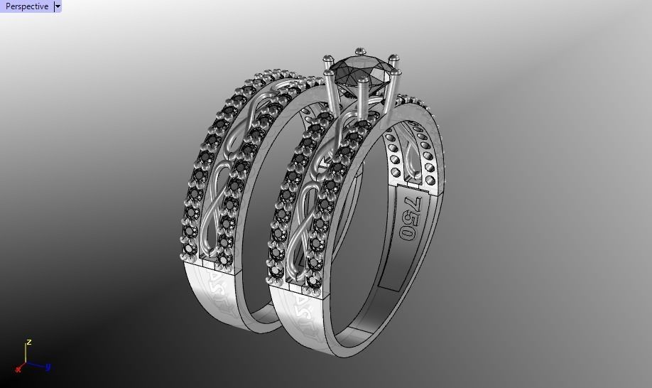 Infinity set ring 3D print model_21