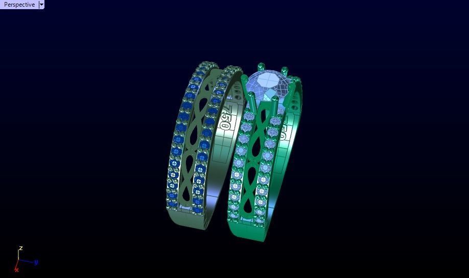 Infinity set ring 3D print model_34