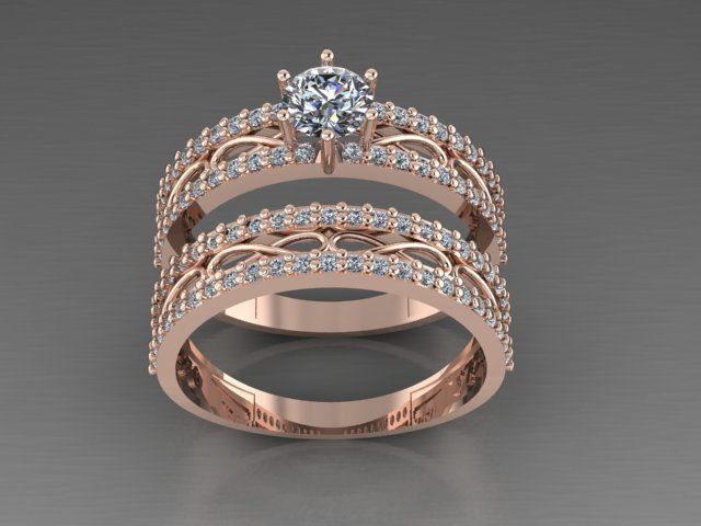 Infinity set ring 3D print model_3