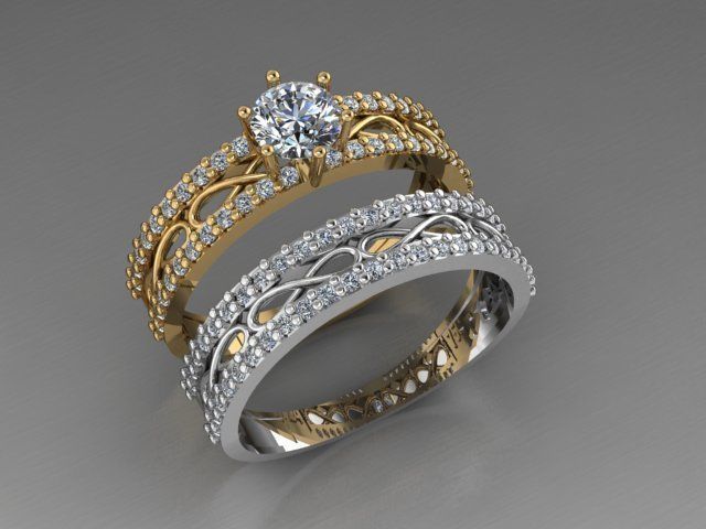 Infinity set ring 3D print model_12