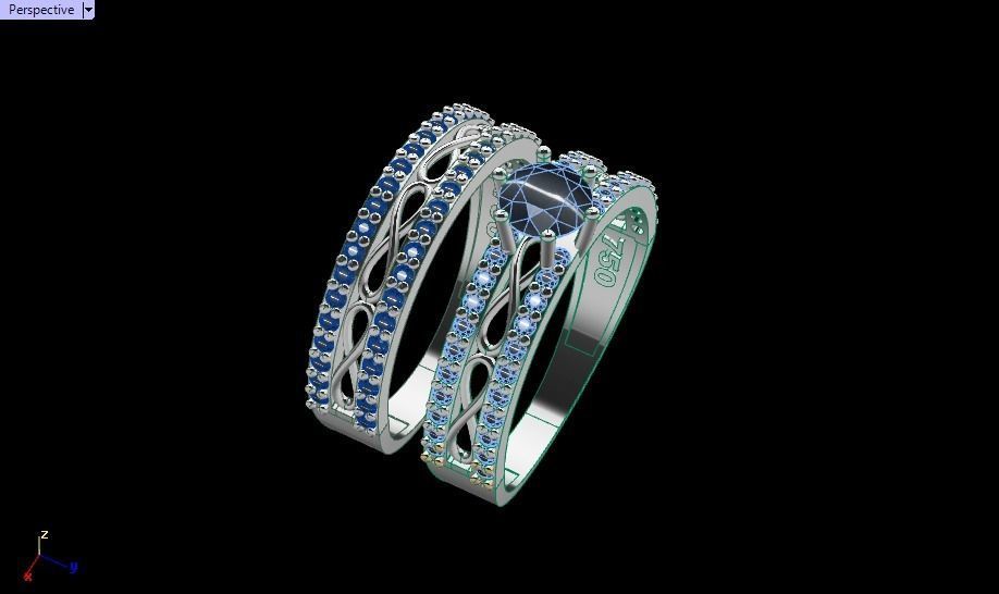 Infinity set ring 3D print model_43