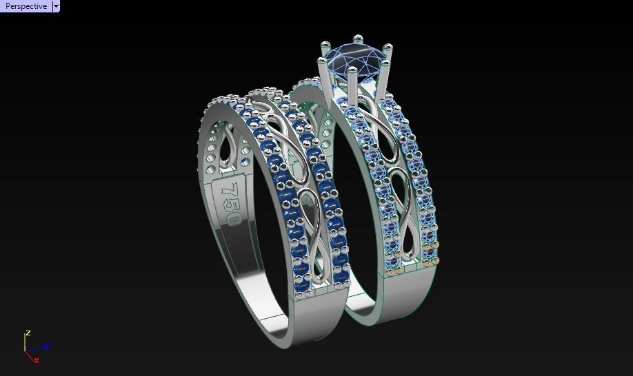 Infinity set ring 3D print model_18