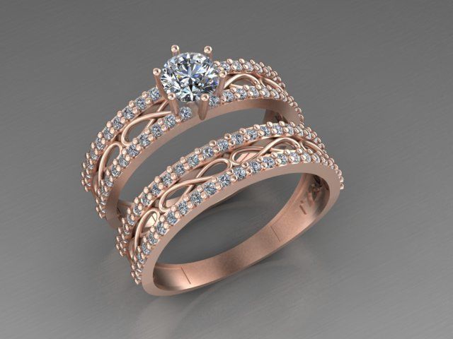 Infinity set ring 3D print model_11