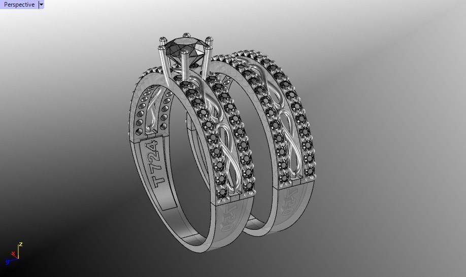 Infinity set ring 3D print model_22