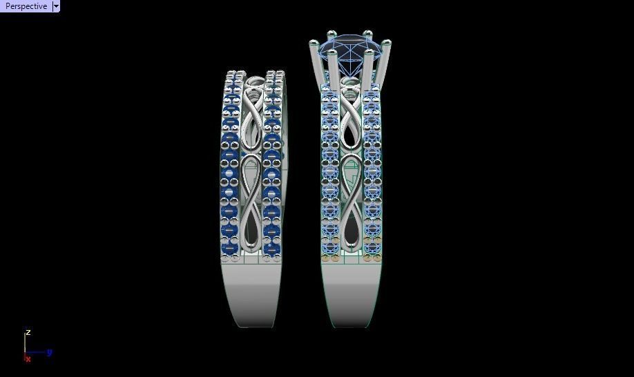 Infinity set ring 3D print model_16