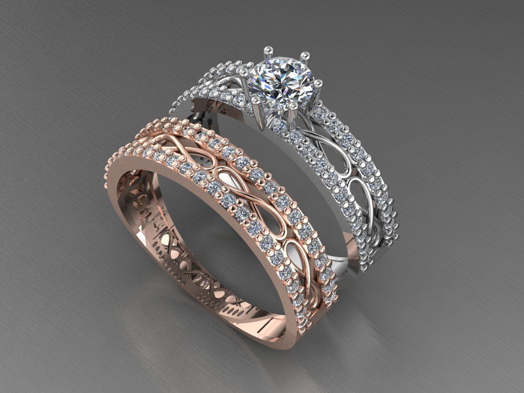 Infinity set ring 3D print model_1