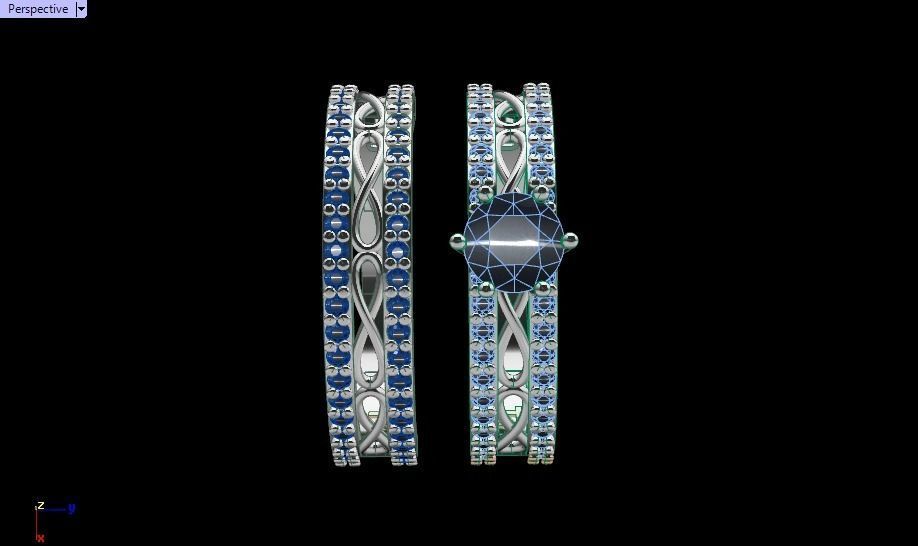 Infinity set ring 3D print model_15