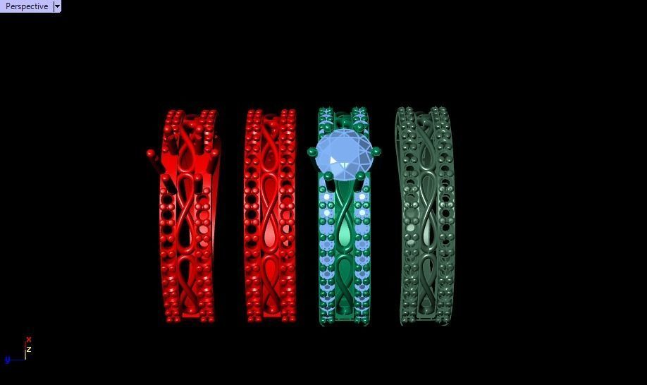 Infinity set ring 3D print model_14