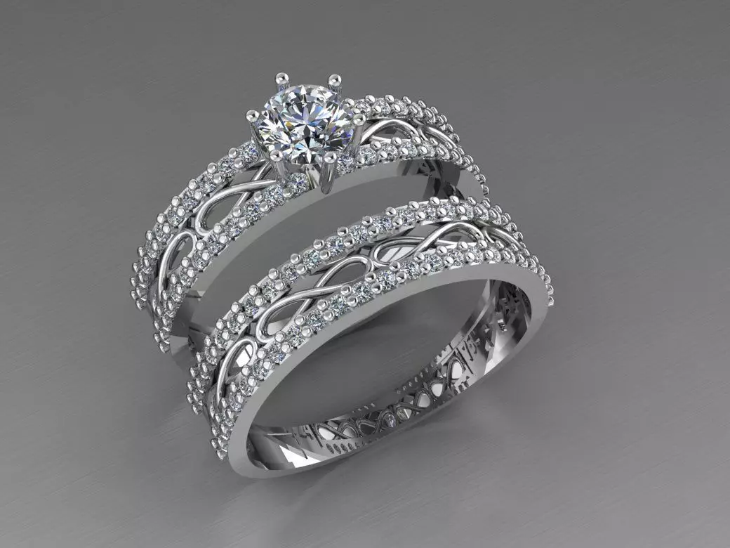 Infinity set ring 3D print model_0