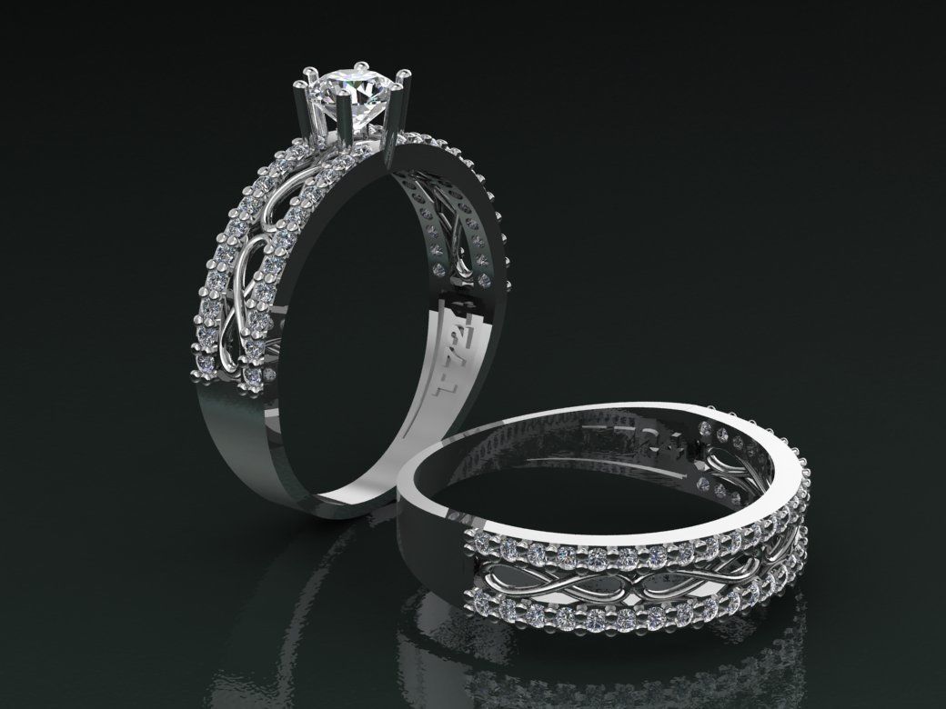 Infinity set ring 3D print model_2