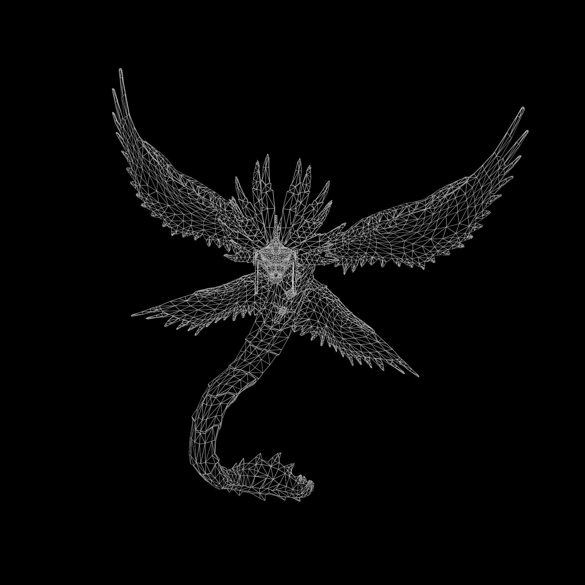 KUKULKAN-The feathered serpent Low-poly 3D model_12