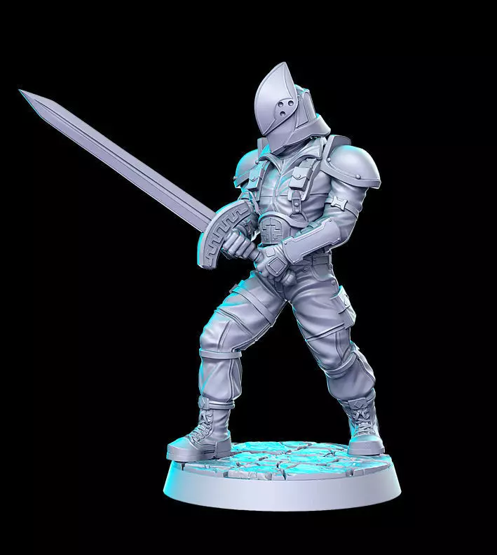 Shinra 3-C SOLDIER Operator Final Fantasy 32mm Pre-supported 3D print model_0