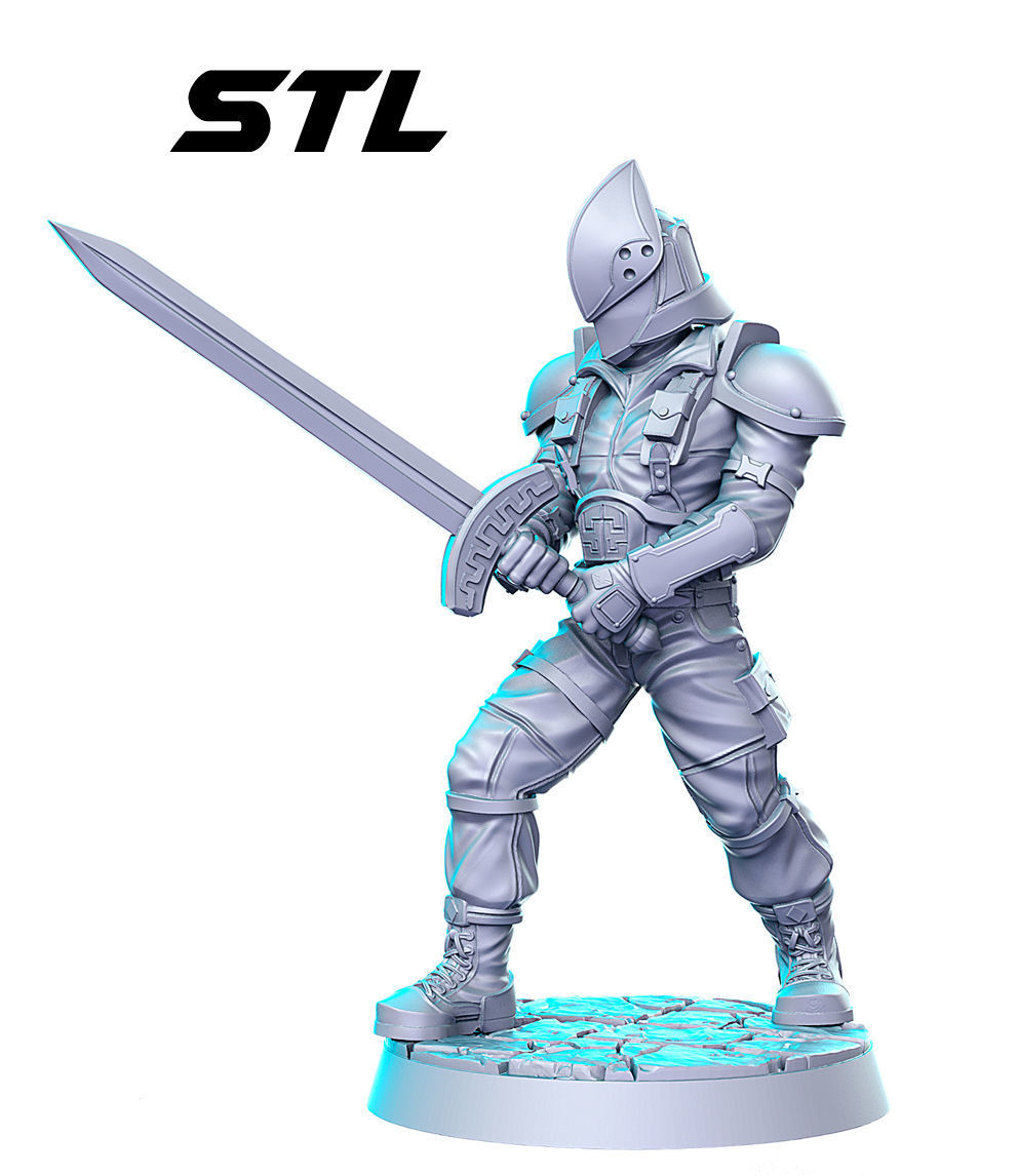 Shinra 3-C SOLDIER Operator Final Fantasy 32mm Pre-supported 3D print model_1