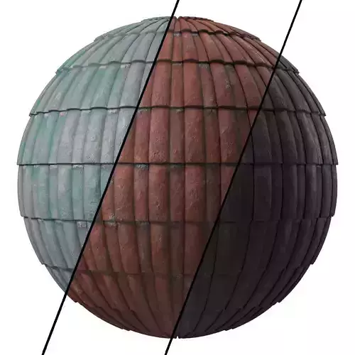 Roof Tile Materials 50- Concrete Roofing Seamless Pbr 4k