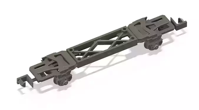 Train wagon chassis with hook for n-scale models 3D print model