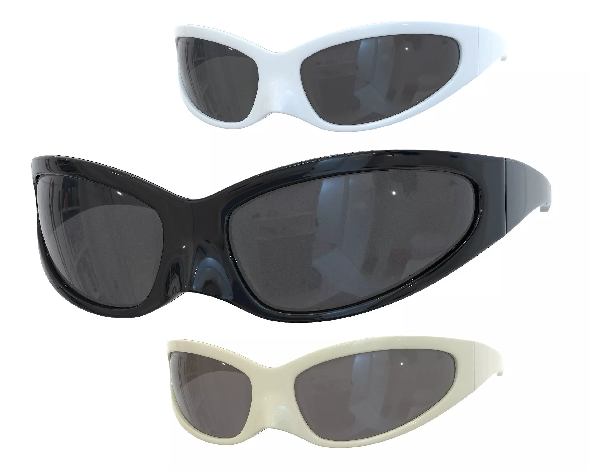Balenciaga Skin Cat Sunglasses Low-poly 3D model_0