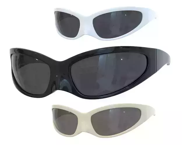 Balenciaga Skin Cat Sunglasses Low-poly 3D model