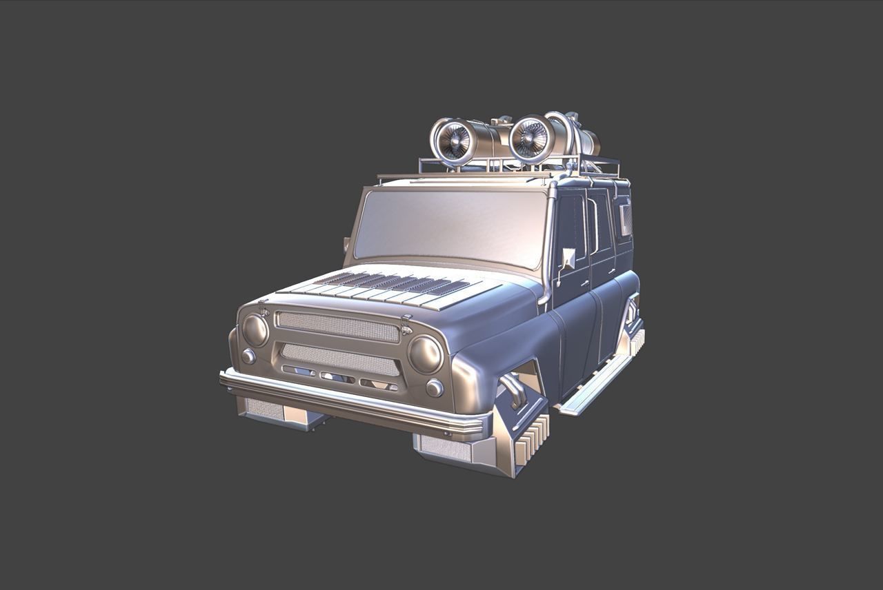 UAZ Cyber Green 3D model_6