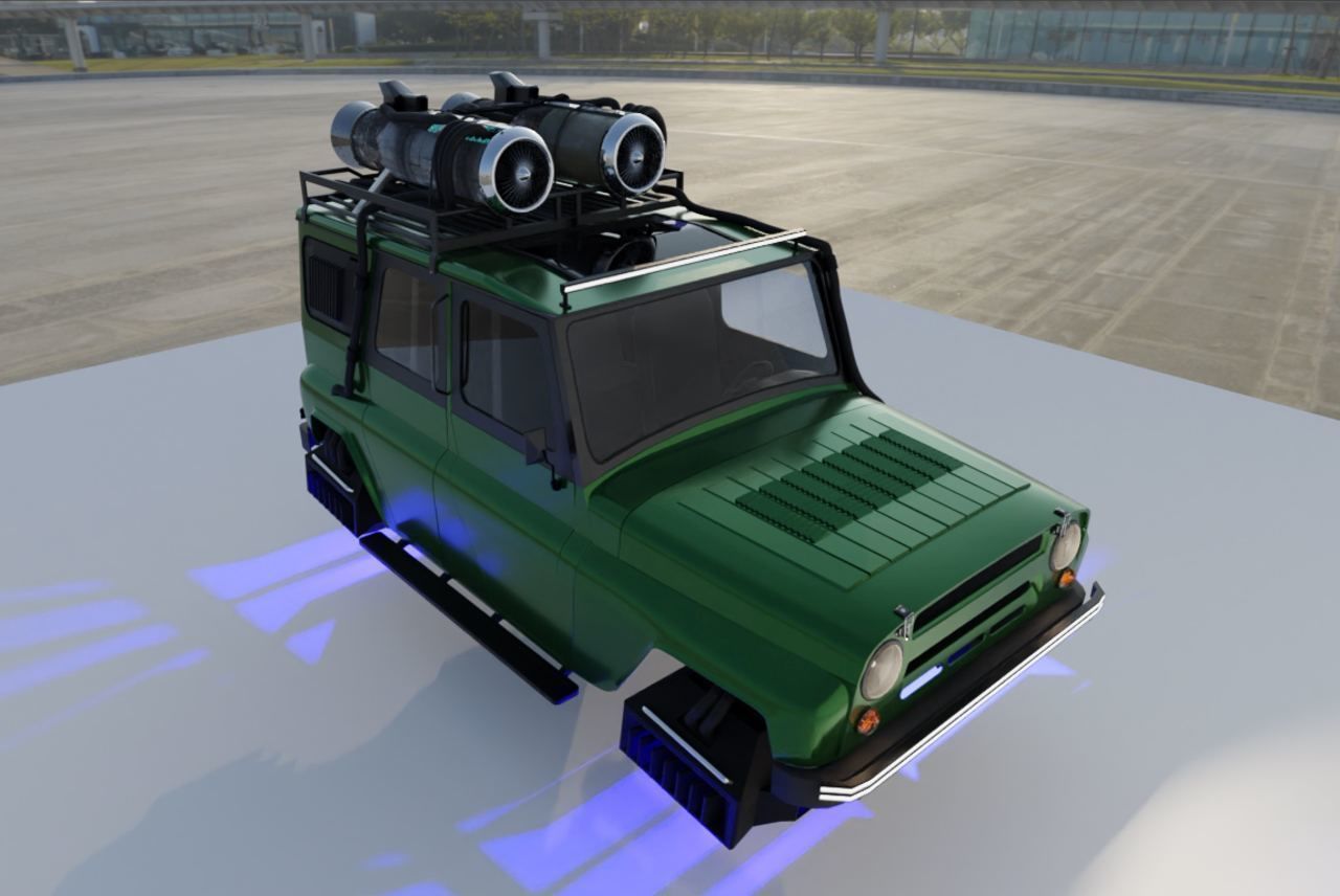 UAZ Cyber Green 3D model_2