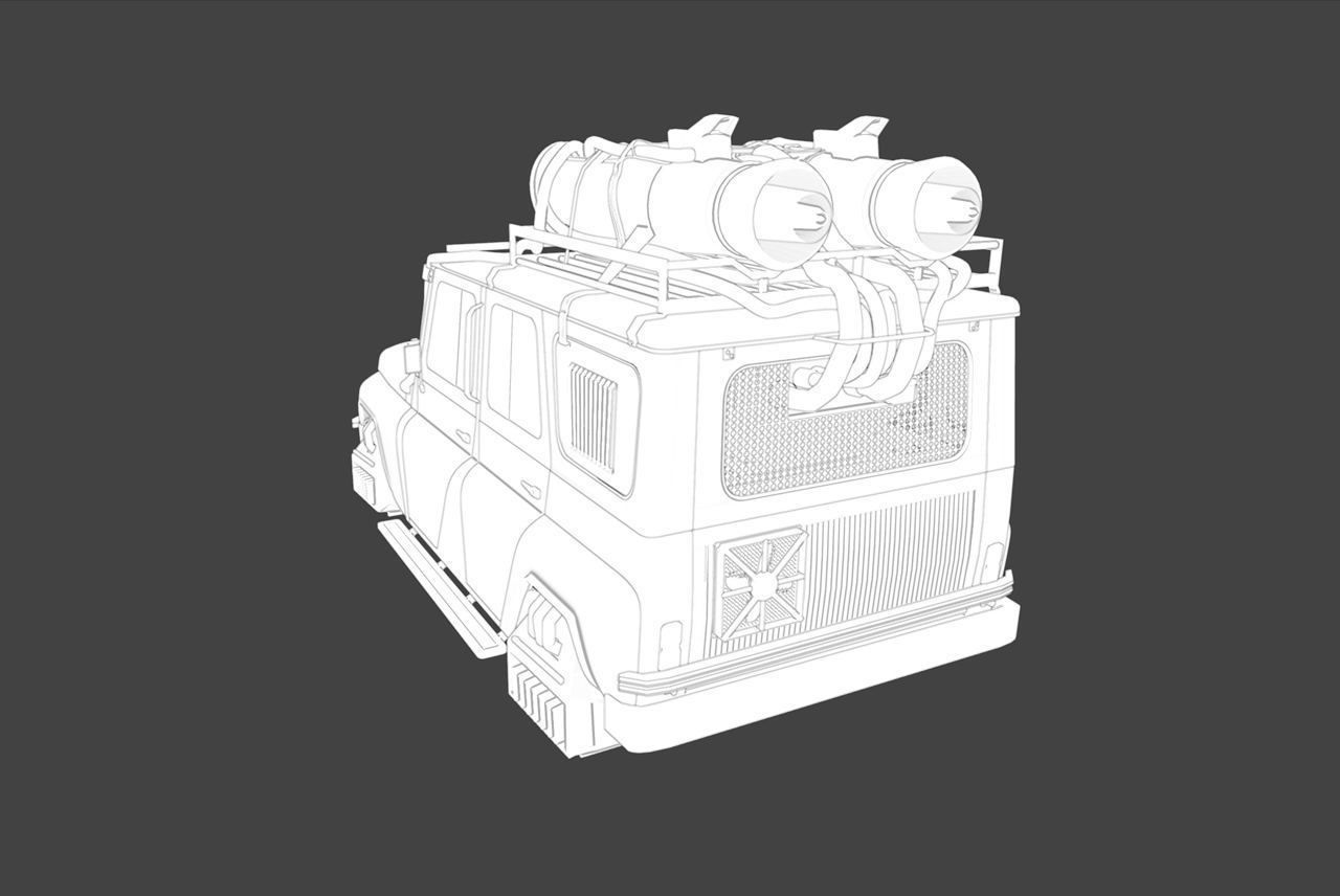 UAZ Cyber Green 3D model_12