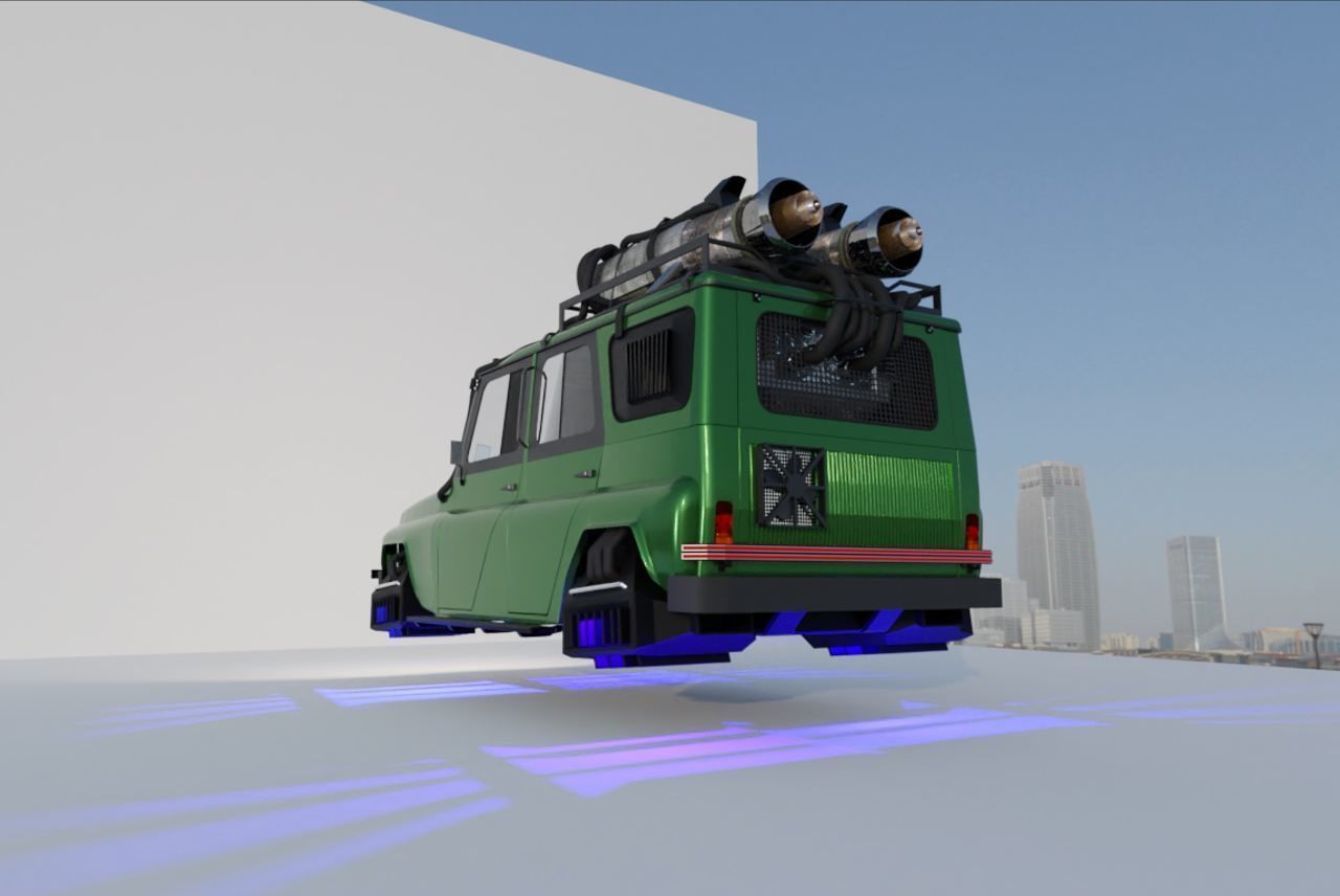 UAZ Cyber Green 3D model_1