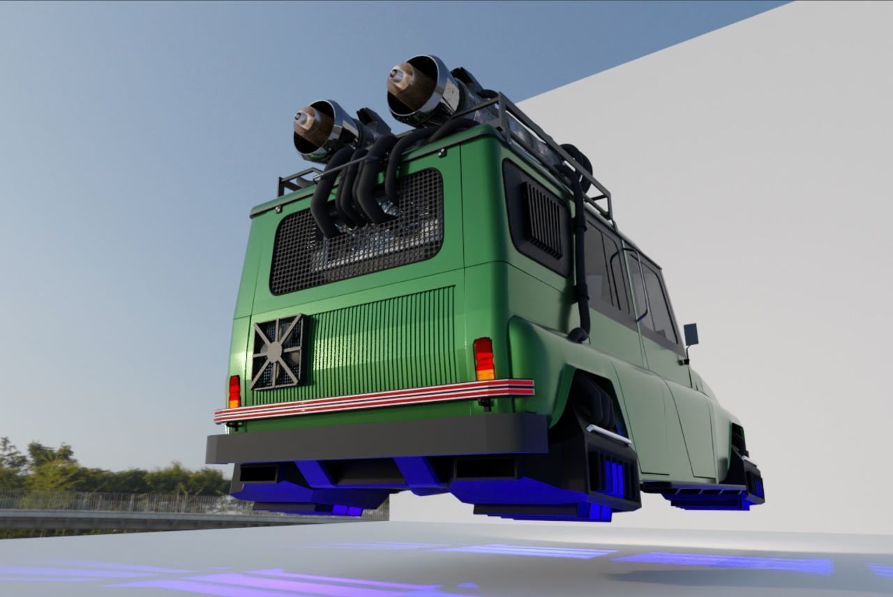 UAZ Cyber Green 3D model_3